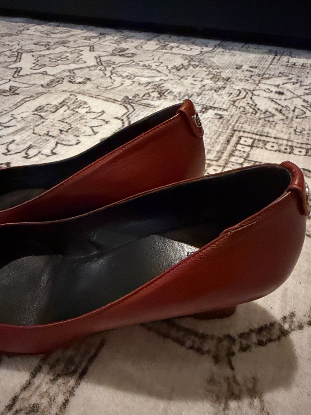 Gucci Women's Brick Red Leather Heels - Picture 3 of 9